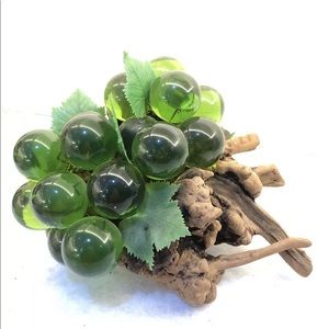 Vtg Lucite Grape Cluster Drift Wood Mid Century